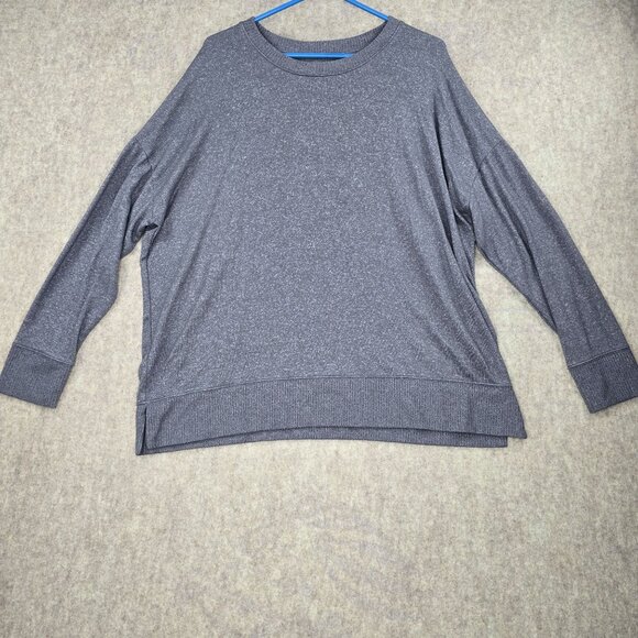 Time And Tru Women’s Gray Knit Top XL Pullover Lightweight Crewneck Rayon Blend - Picture 1 of 7